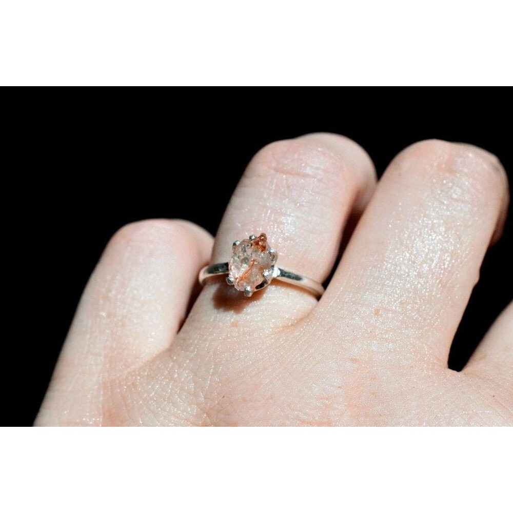 Handmade Unique Engagement Ring Small Diamonds Dainty Boho Ring Alternative Recy